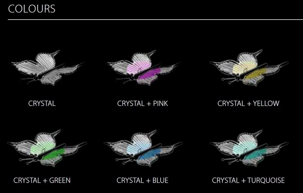 Lustra moderna Vision decorata cu fluturi si Cristal Bohemia Exclusive PAPILLON 01 – CH