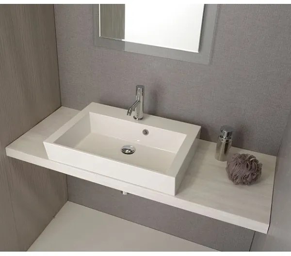 Sapho - Lavoar pentru blat ORINOKO 60x45 cm marmură/alb