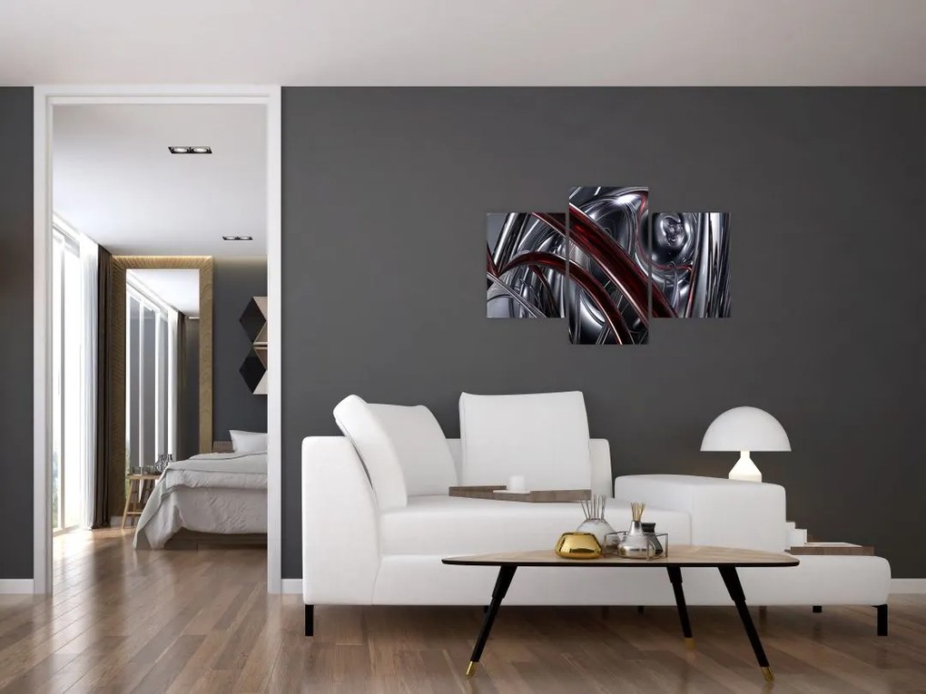 Tabloul cu abstracție în gri (90x60 cm)