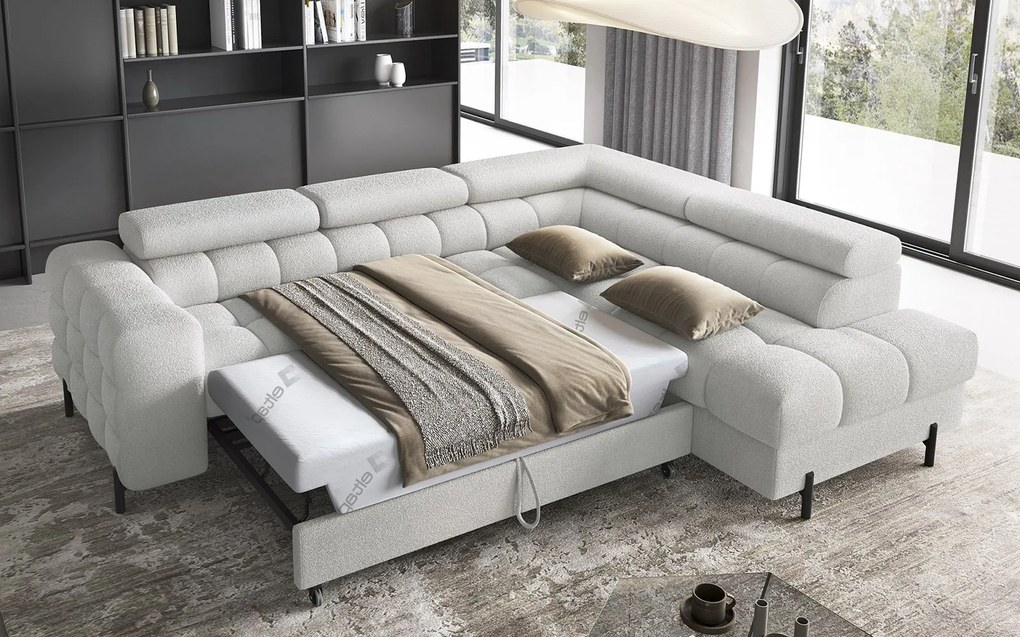 Colțar lemn masiv Ferry Extensibil Material Royal 03, 276 × 72 × 200 cm