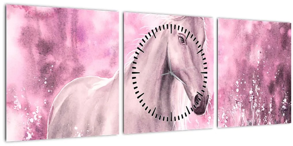 Tablou - Cal pictat (cu ceas) (90x30 cm)