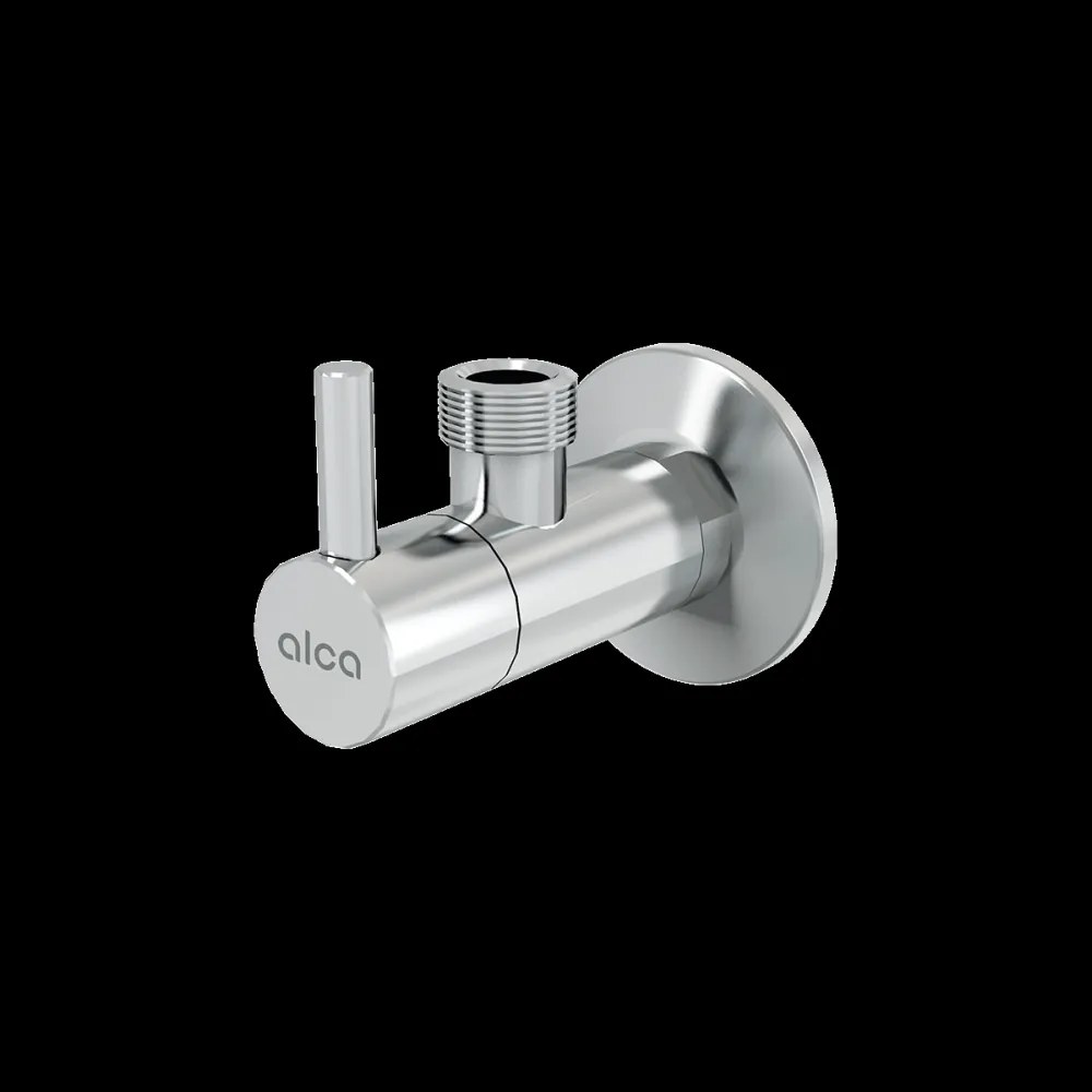 Robinet coltar rotund crom lucios cu filtru 1 2   1 2   Alcadrain ARV003 Crom lucios