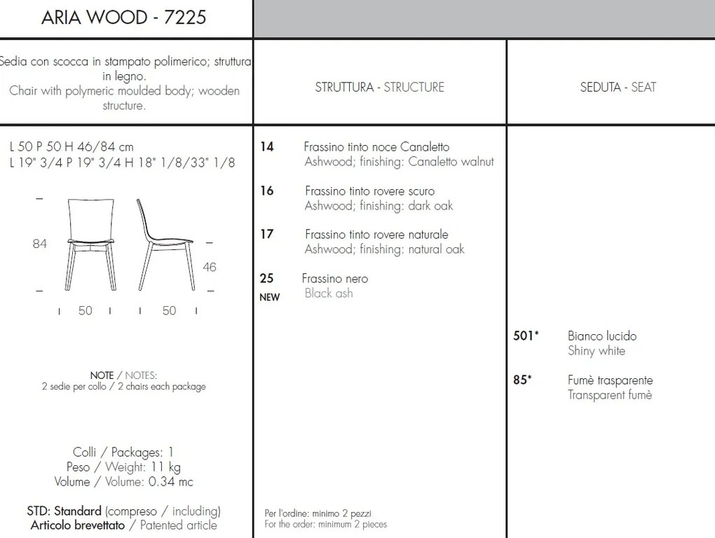 Set de 2 scaune elegante design LUX ARIA WOOD