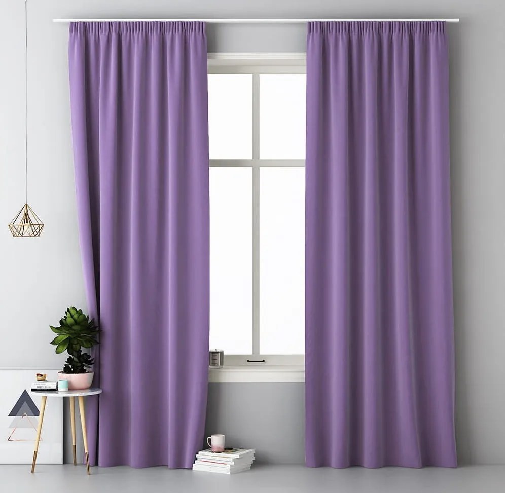 Draperie monocromă culoarea violet prindere cu cleme 140 x 250 cm 140x250