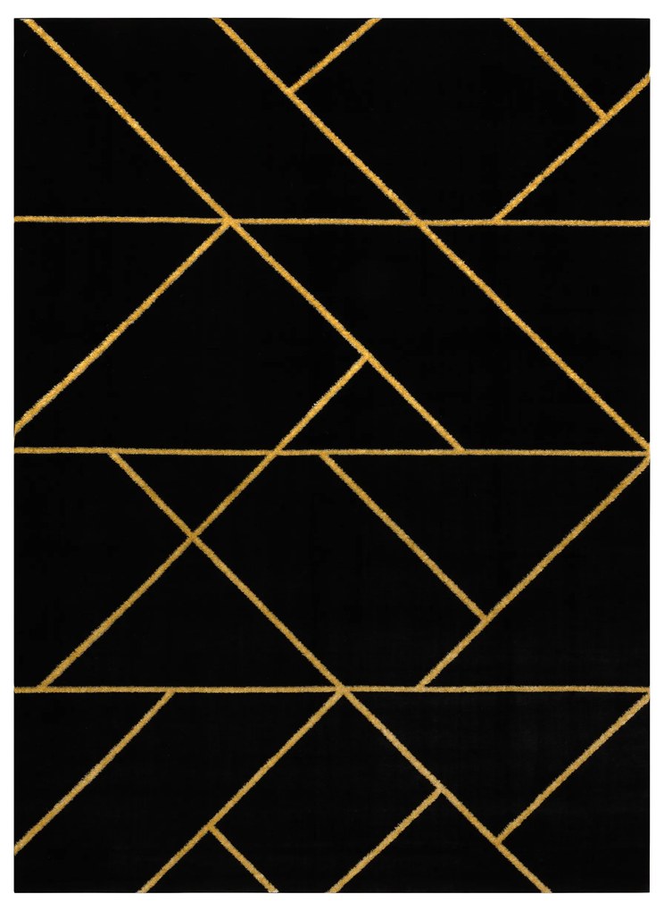 Exclusiv EMERALD covor 1012 glamour, stilat, geometric negru / aur - SECUNDAR-COTATI PRODUSUL