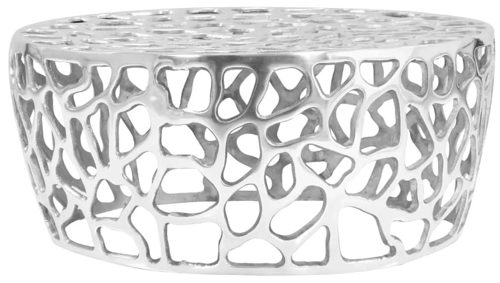 vidaXL Măsuță de cafea, argintiu, 70 x 30 cm, aluminiu turnat