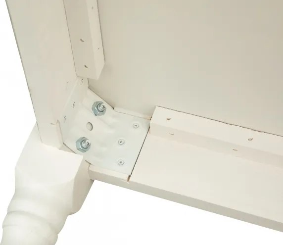 Masa fixa, L 70 70 H78 cm, culoare alb antic, Lemn Masiv