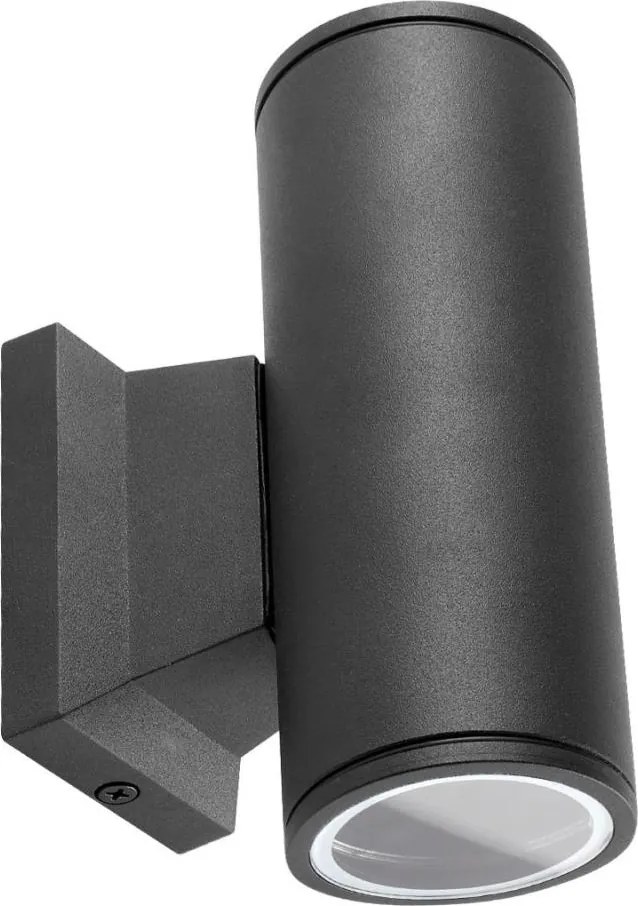 Aigostar - Aplică de perete pentru exterior 2xGU10/35W/230V neagră IP65 rotundă