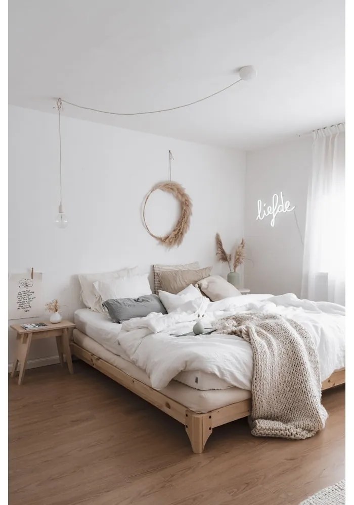 Pat din lemn de pin Karup Design Elan, 160 x 200 cm, natural