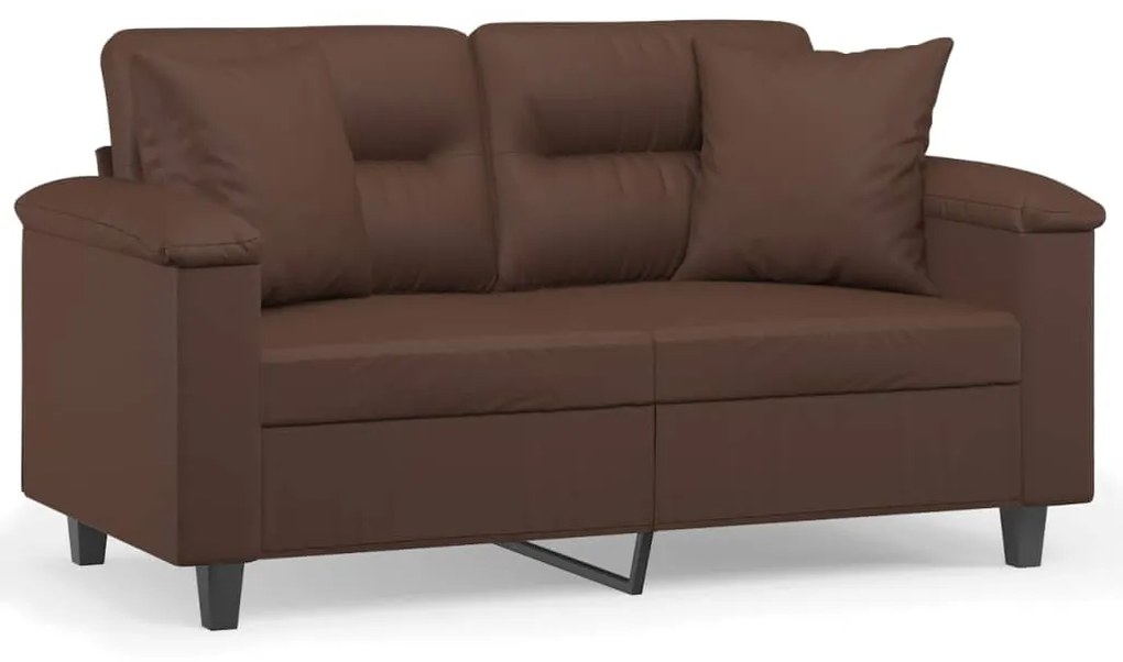 3153295 vidaXL Canapea cu 2 locuri, perne&pernuțe maro 120 cm piele ecologică