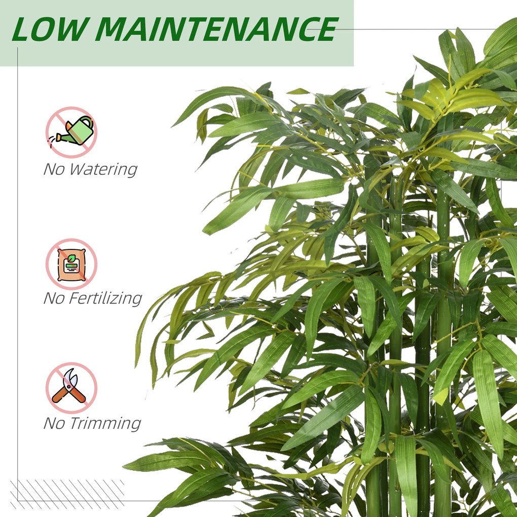 HOMCOM Plantă Artificială de Bambus, 180 cm, Realistă, cu Ghiveci Decorativ pentru Living și Dormitor, Verde | Aosom Romania