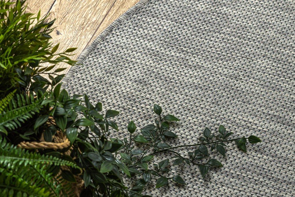 Covor SISAL SION cerc A5165A Melanj țesute plate gri