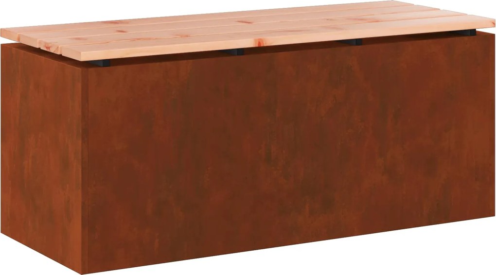 vidaXL Bancă de grădină Ruginit 100 x 40 x 43 cm