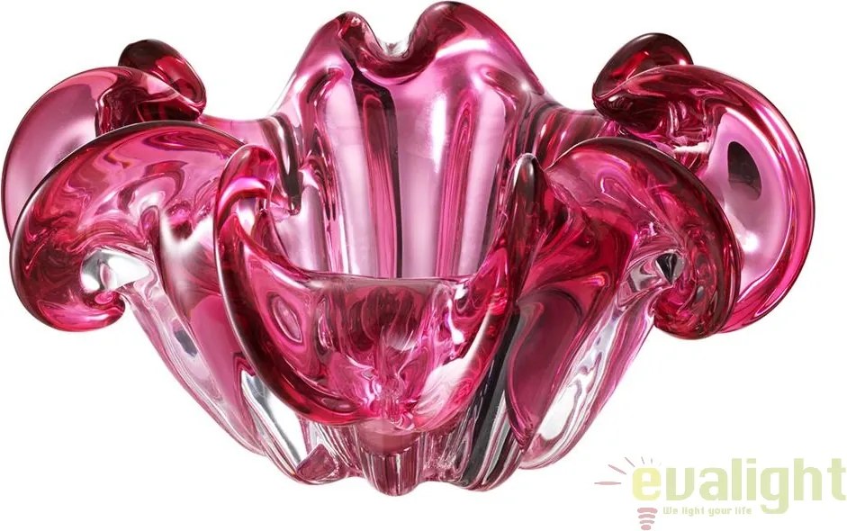 Vas decorativ design elegant Triada roz diam.21cm 112570 HZ