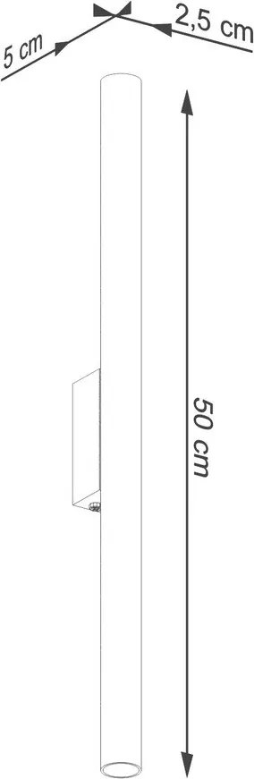 Aplică de perete neagră ø 2,5 cm Fideus – Sollux