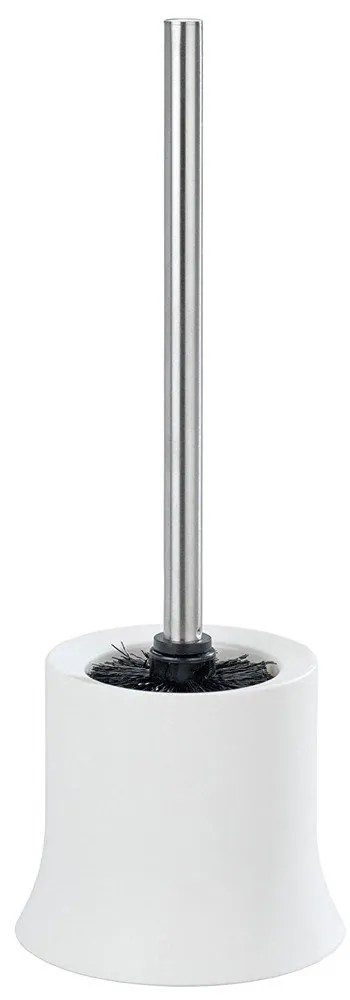 Recipient pentru perie BASIC WHITE + perie WC, WENKO, alb