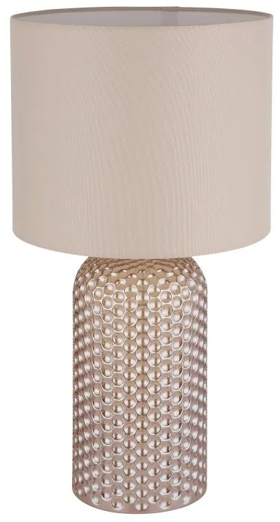 Lampa de masa cu baza din sticla abajur textil SOFIA sampanie