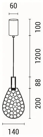 Lustră LED pe cablu LED/6,3W/230V 3000K auriu d. 14 cm