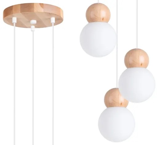 Lustră pe cablu Sollux SL.1391 PEKKA 3xG9/8W/230V alb