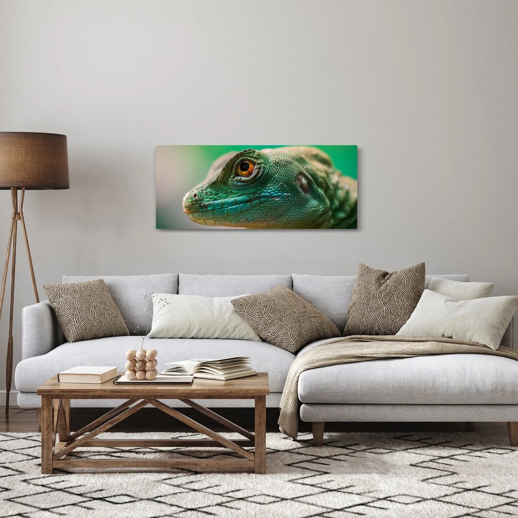 Tablou detailat cu o șopârlă (120x50 cm)