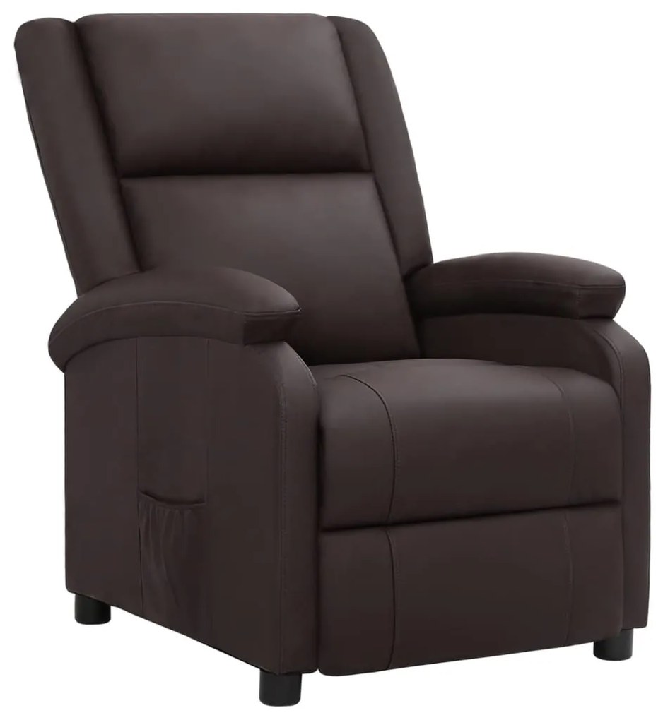 337048 vidaXL Scaun rabatabil, maro, piele naturală