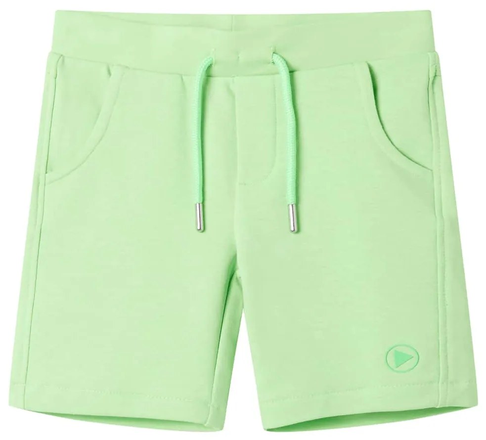 Pantaloni scurți pentru copii, verde fosforescent, 92