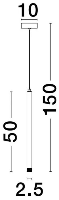 Pendul LED design modern Trimle negru 2.5cm