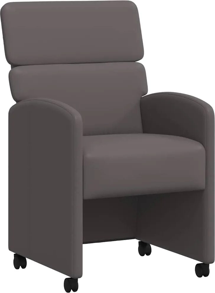 vidaXL Scaune de dining cu roți cu roți 2 pcs Gri 58 x 65 x 98 cm