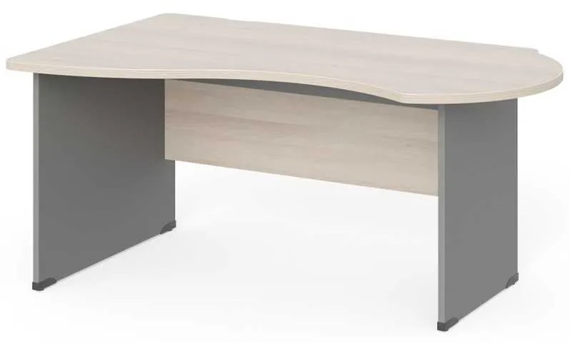 Birou de colt Manager 160 x 100 cm, stânga, salcâm deschis / gri