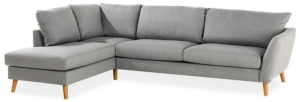 Colțar Scandinavian Choice P107Gri, 278x196x91cm, Picioare: Lemn