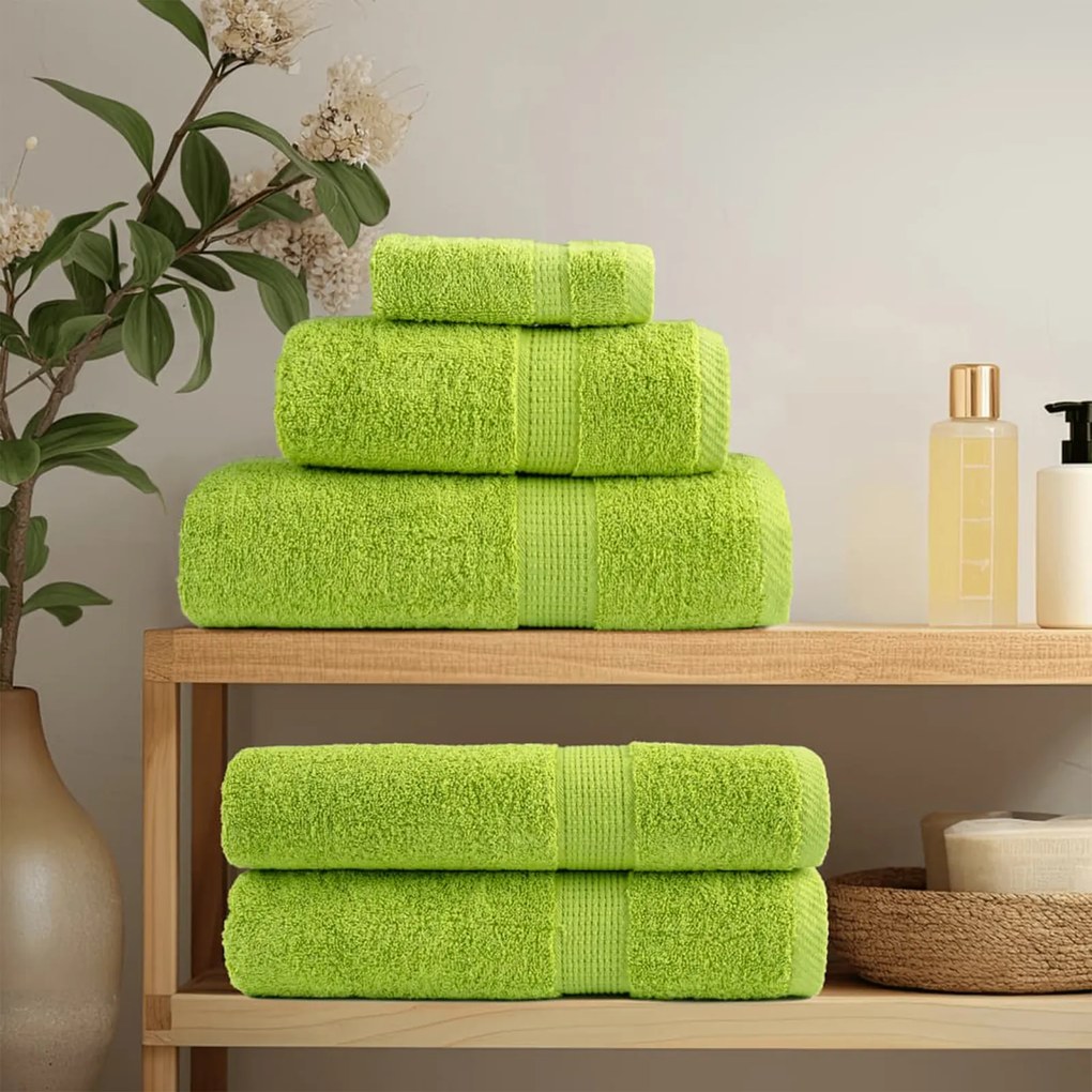 vidaXL Prosoape de baie 4 pcs Verde măr 15 x 21 cm Bumbac