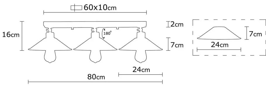 Plafonieră neagră cu abajur din metal ø 24 cm Berceste – Opviq lights