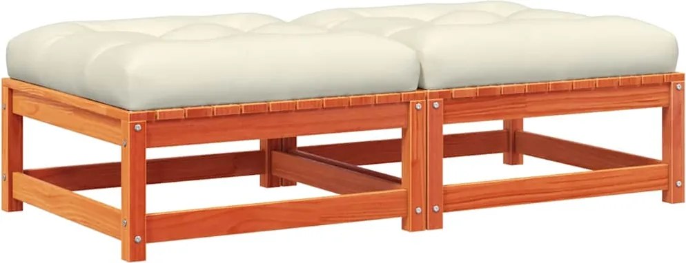 vidaXL Taburete de grădină cu perne 2 buc. maro ceruit lemn pin