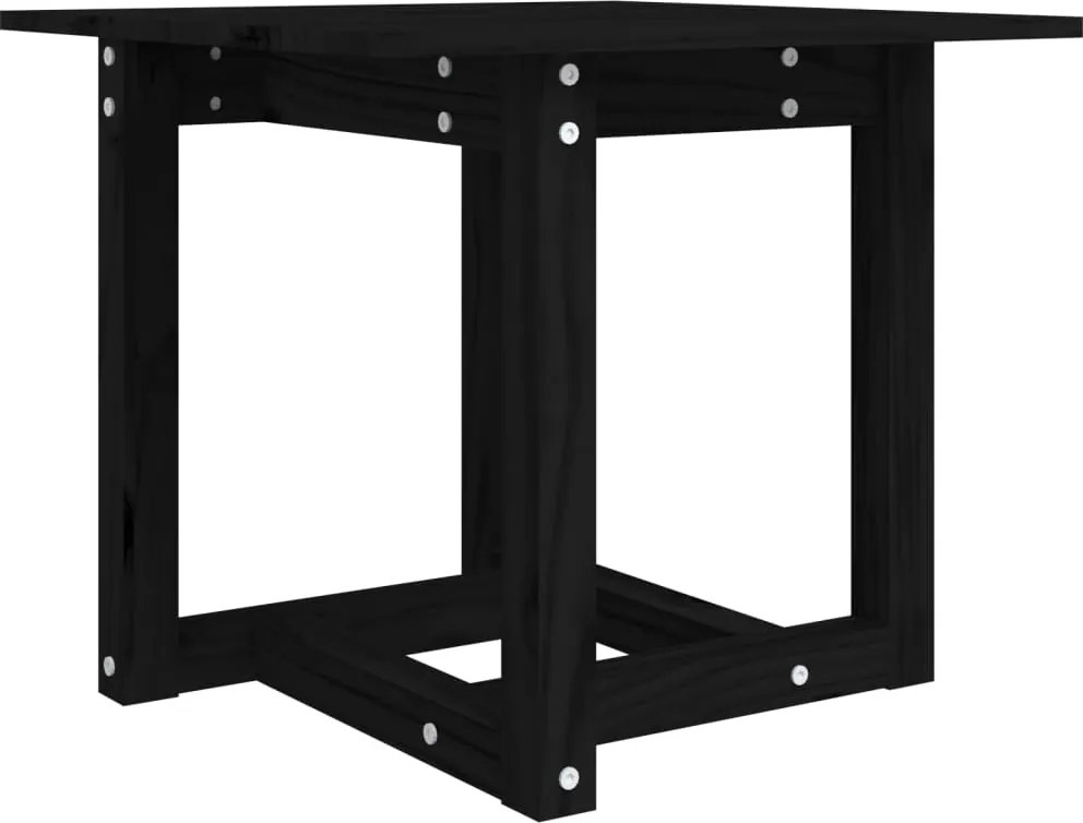 vidaXL Măsuță de cafea, negru, 50x50x45 cm, lemn masiv de pin