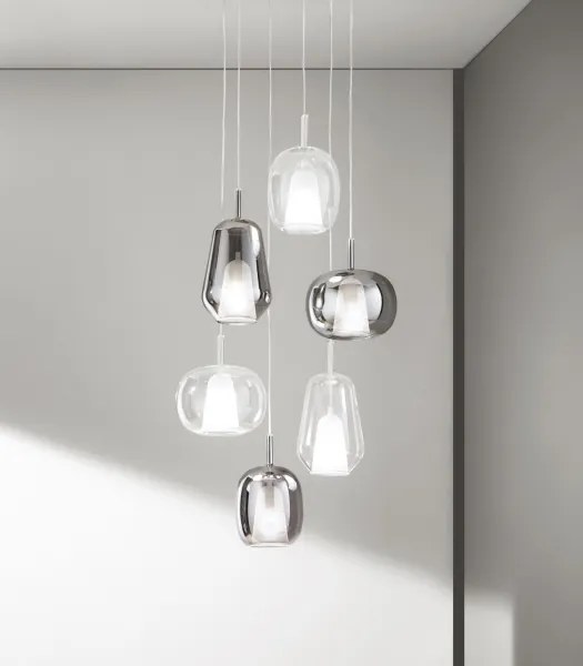 Ondaluce - Pendul pe cablu THELMA 3xE27/15W/230V transparent