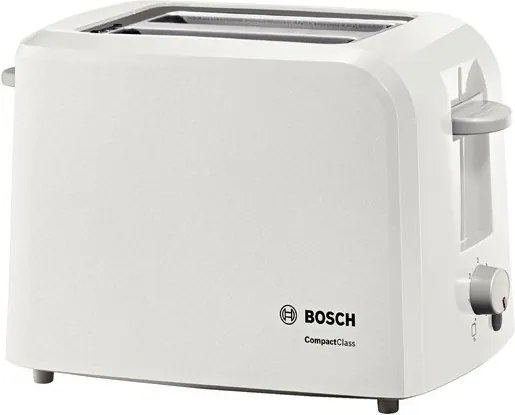 Prajitor de paine Bosch CompactClass TAT3A011 suport chifle, sertar firimituri, alb/gri deschis