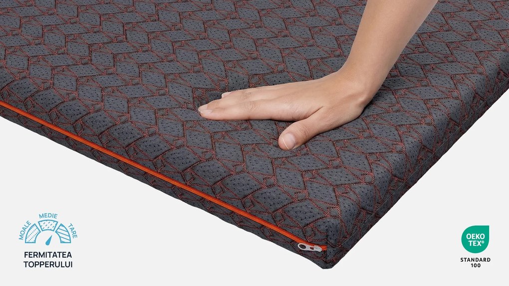 Topper saltea Sleepy, Panda Original, 114x190x6, Medie-tare