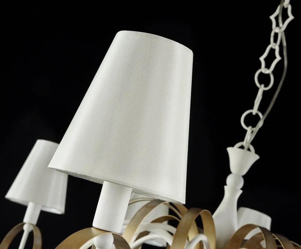 Candelabru elegant cu 12 brate, design modern Intreccio alb MYARM010-12-W