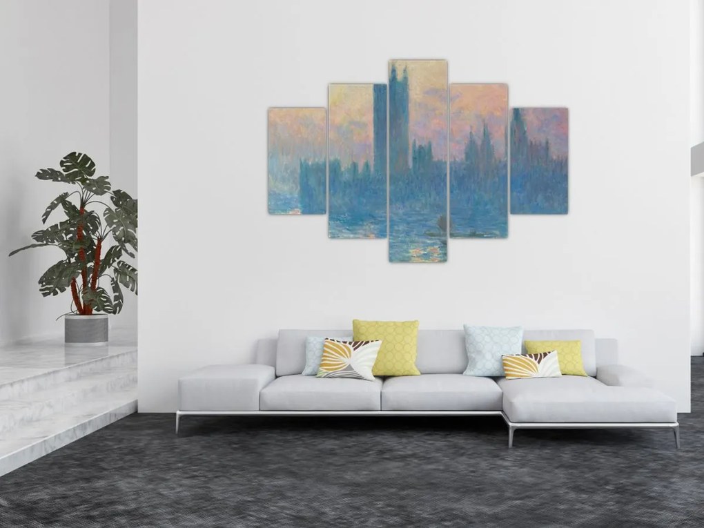 Tablou - Claude Monet, The Houses of Parliament, Sunset, reproducere (150x105 cm)