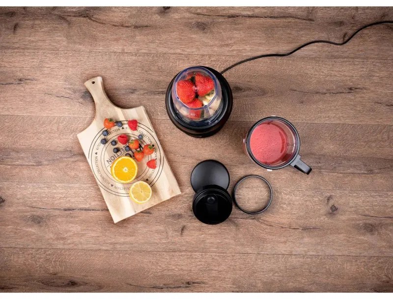 Alpina Nutrition Blender, 4 lame, 1200 W, recipient de 1 L, fără BPA, Inox/Negru