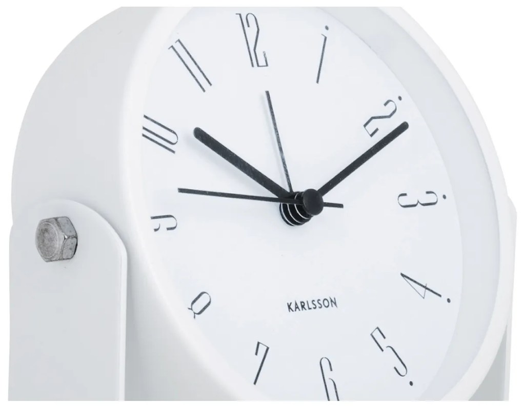 Karlsson 5989WH ceas cu alarmă design alb,diametru 12 cm