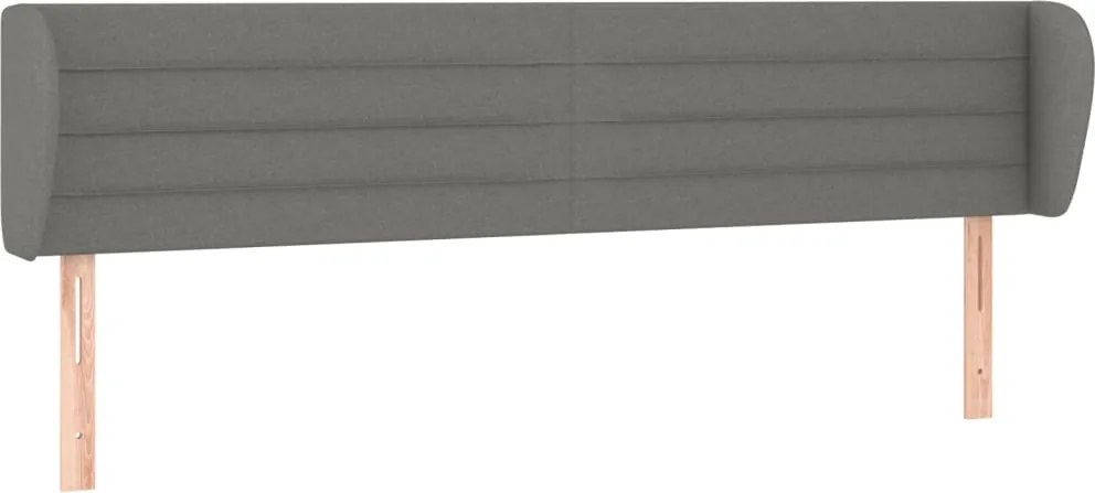 vidaXL Tăblie de pat cu aripioare gri închis 163x23x78/88 cm textil