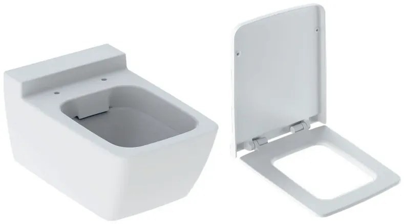 Set vas WC alb suspendat rimfree, spalare verticala cu capac soft close din duroplast, Geberit Xeno2