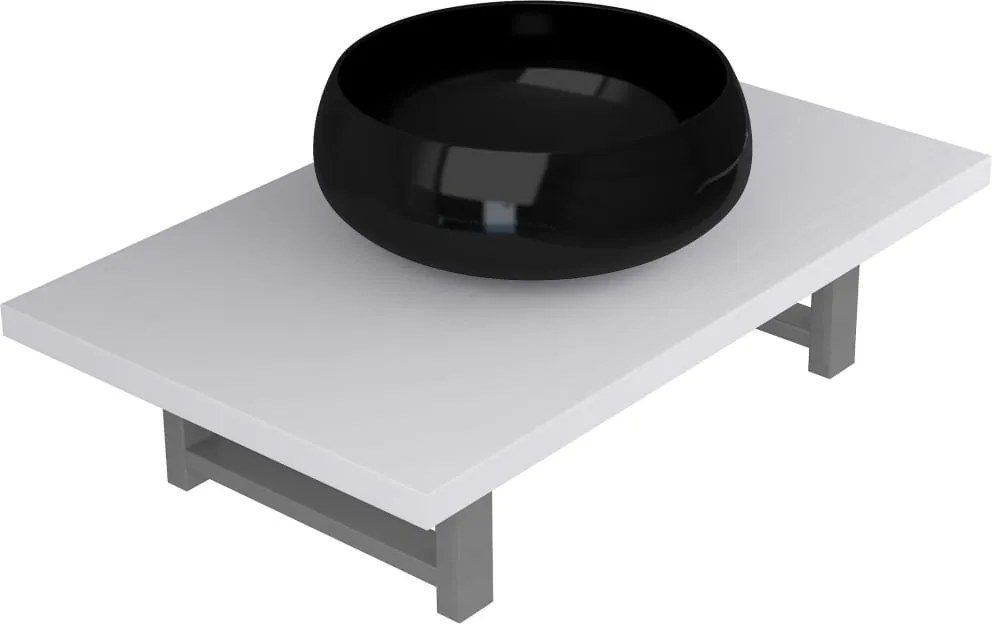 vidaXL Set mobilier de baie, 2 piese, alb, ceramică