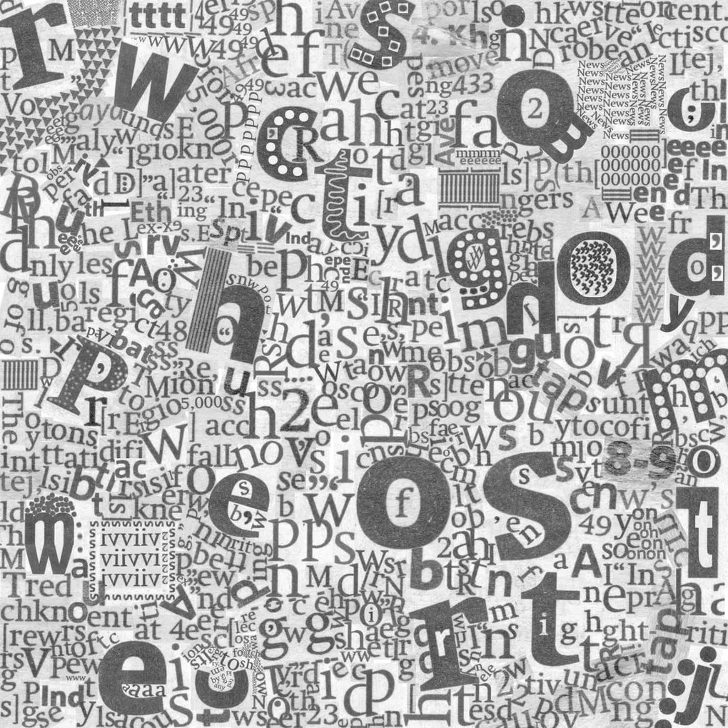 Fototapet, Newspaper Letters, Rebel Walls
