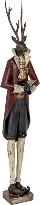 Figurină decorativă vintage cerb din metal, 19x15xH83 cm