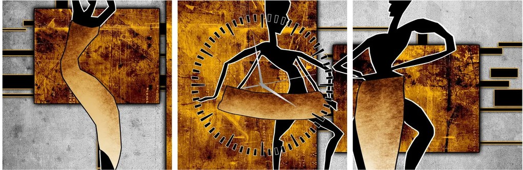 Tablou - Motiv cultura africană (cu ceas) (90x30 cm)