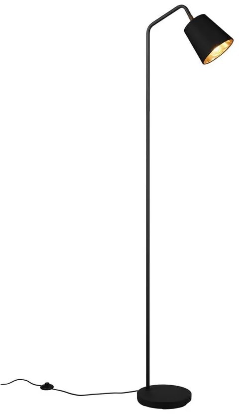 Lampadar negru cu abajur textil (înălțime 148 cm) Buddy – Trio