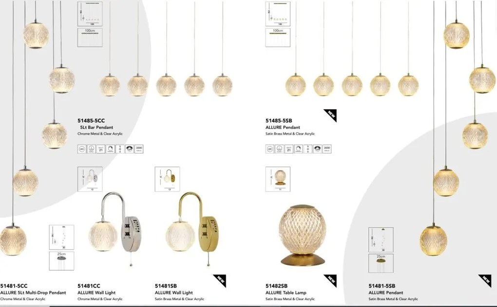Lustra cu 3 pendule LED design modern decorativ Allure