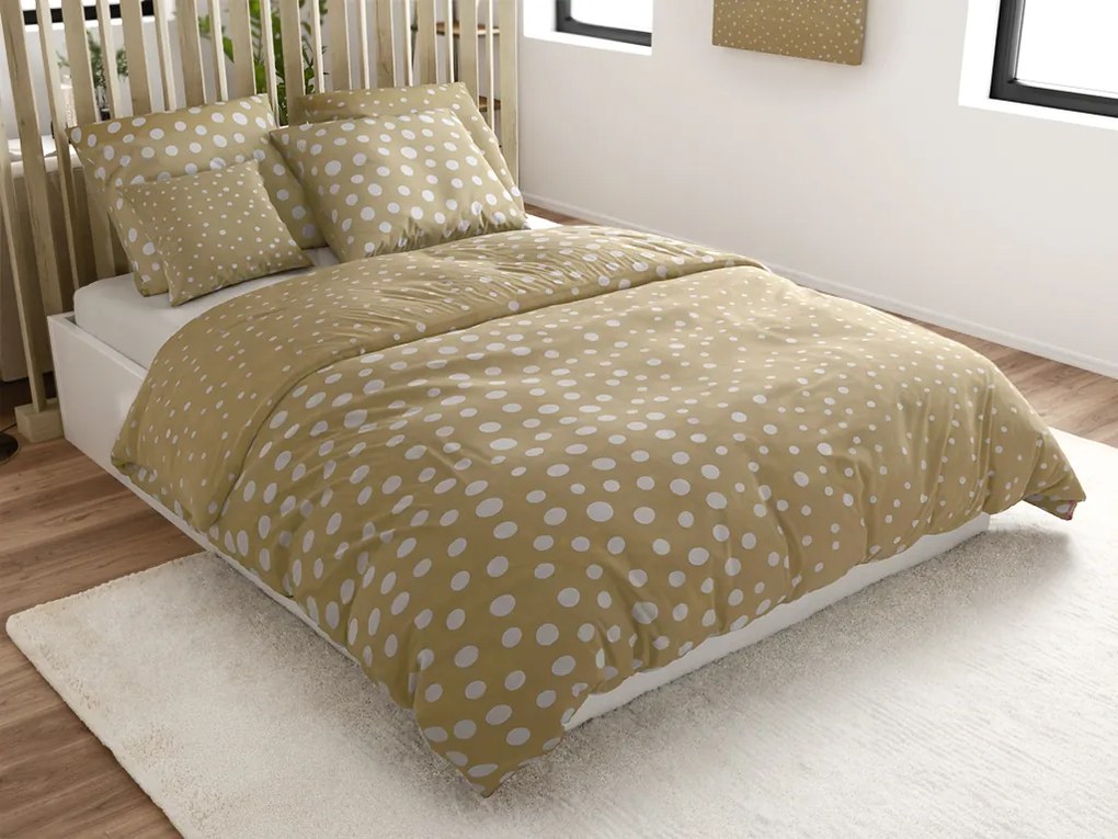 Lenjerie din bumbac Renforce TABEA bej Dimensiune lenjerie de pat: 2 buc 80 x 80 cm | 200 x 200 cm